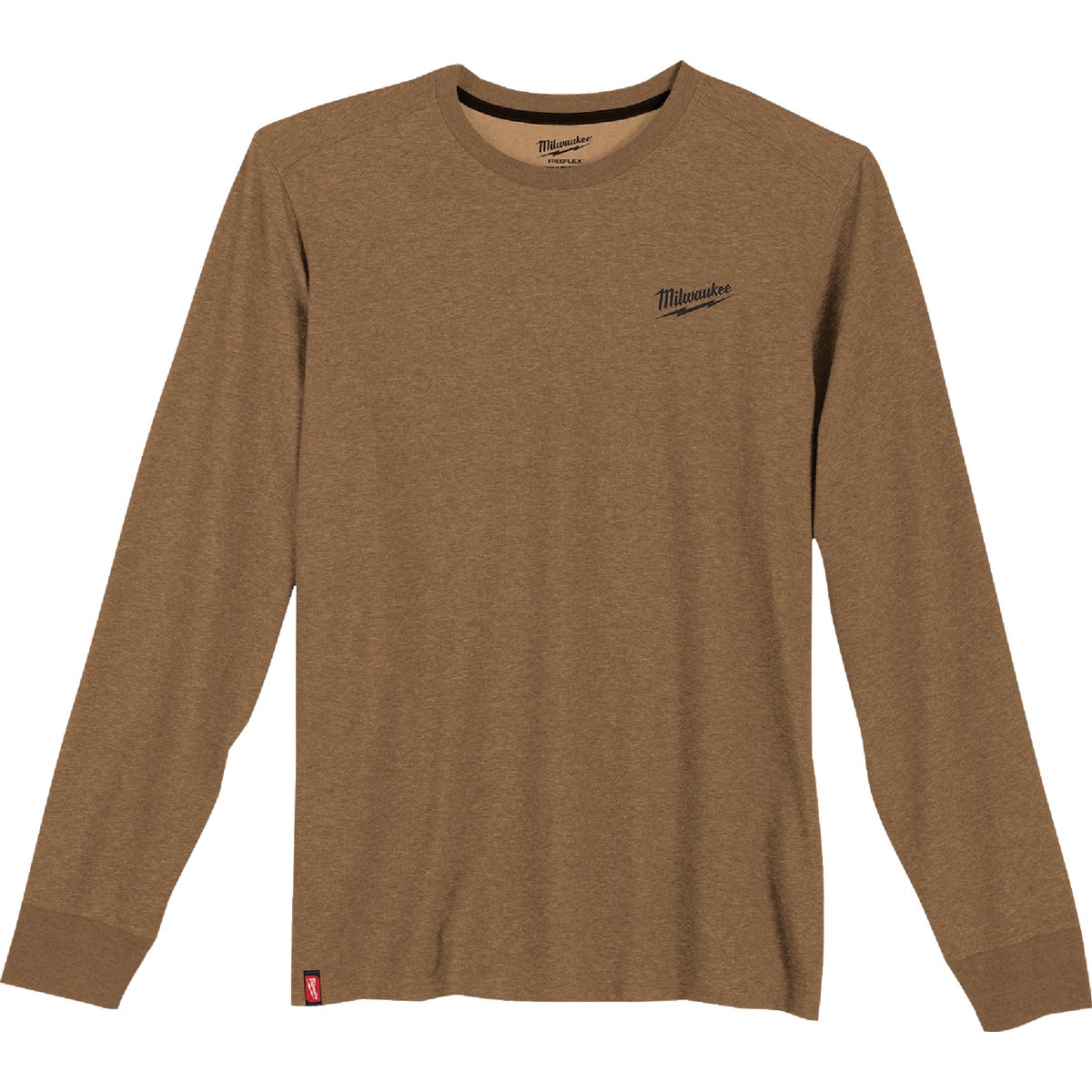 Milwaukee FREEFLEX Men's XL Brown Long Sleeve Hybrid Work T-Shirt
