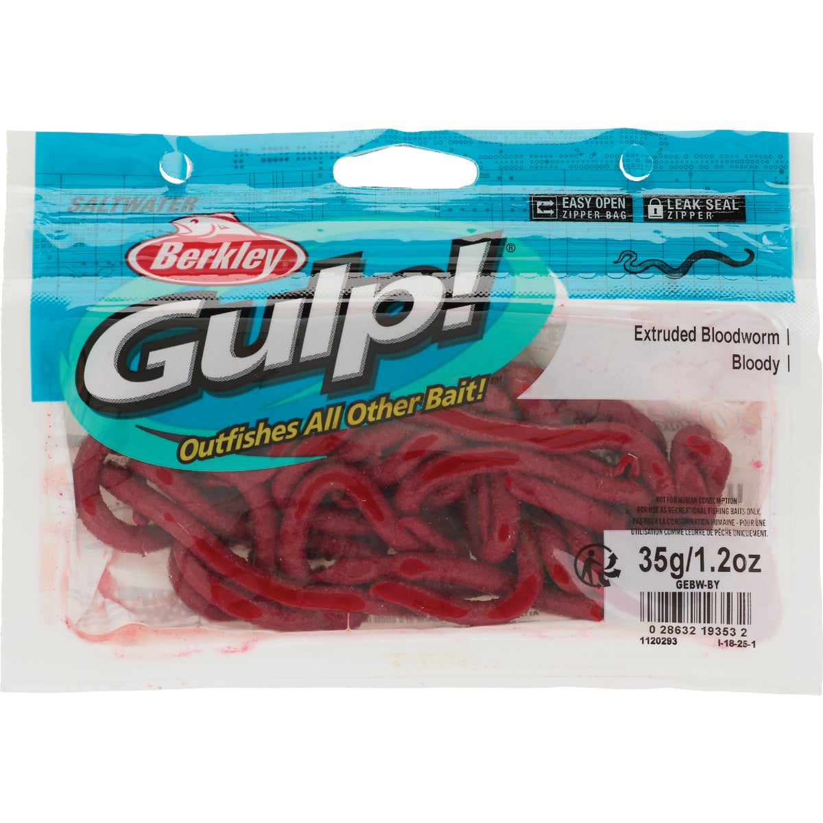 Berkley Gulp! Bloody Saltwater Extruded Bloodworm Fishing Lure