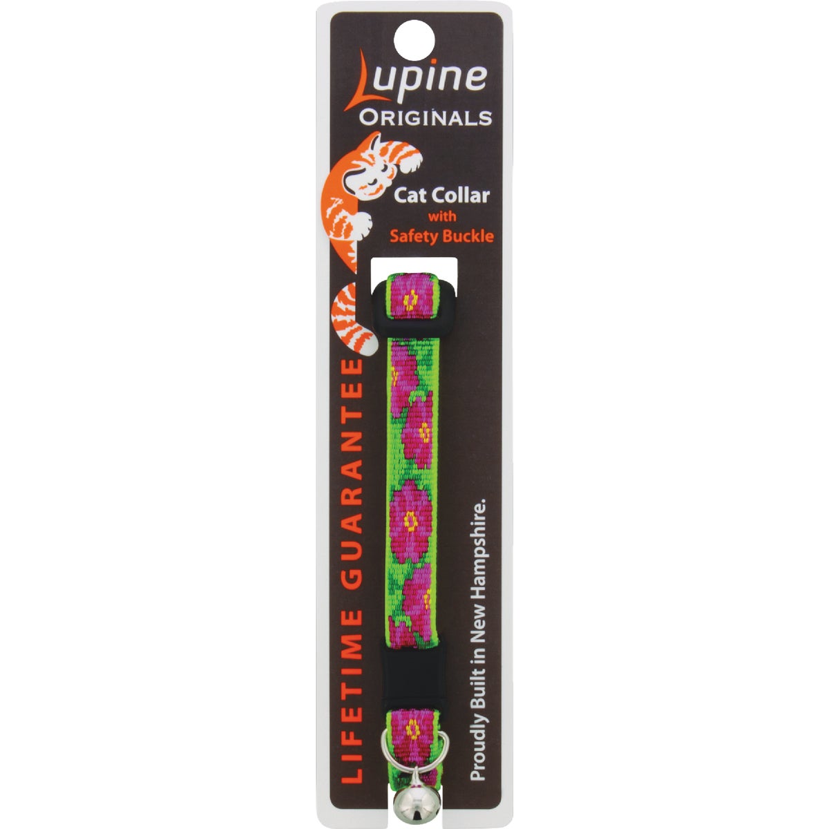 Lupine 1/2 In. Adjustable Petunias Cat Collar with Bell