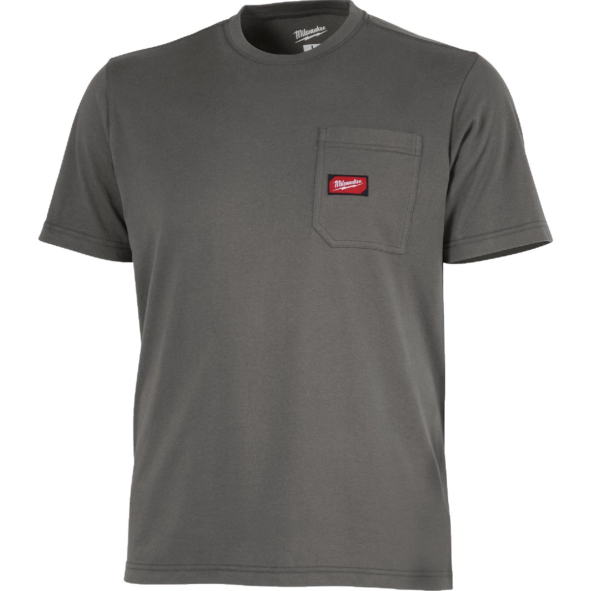 Milwaukee Large Gray Short Sleeve Heavy-Duty Pocket T-Shirt