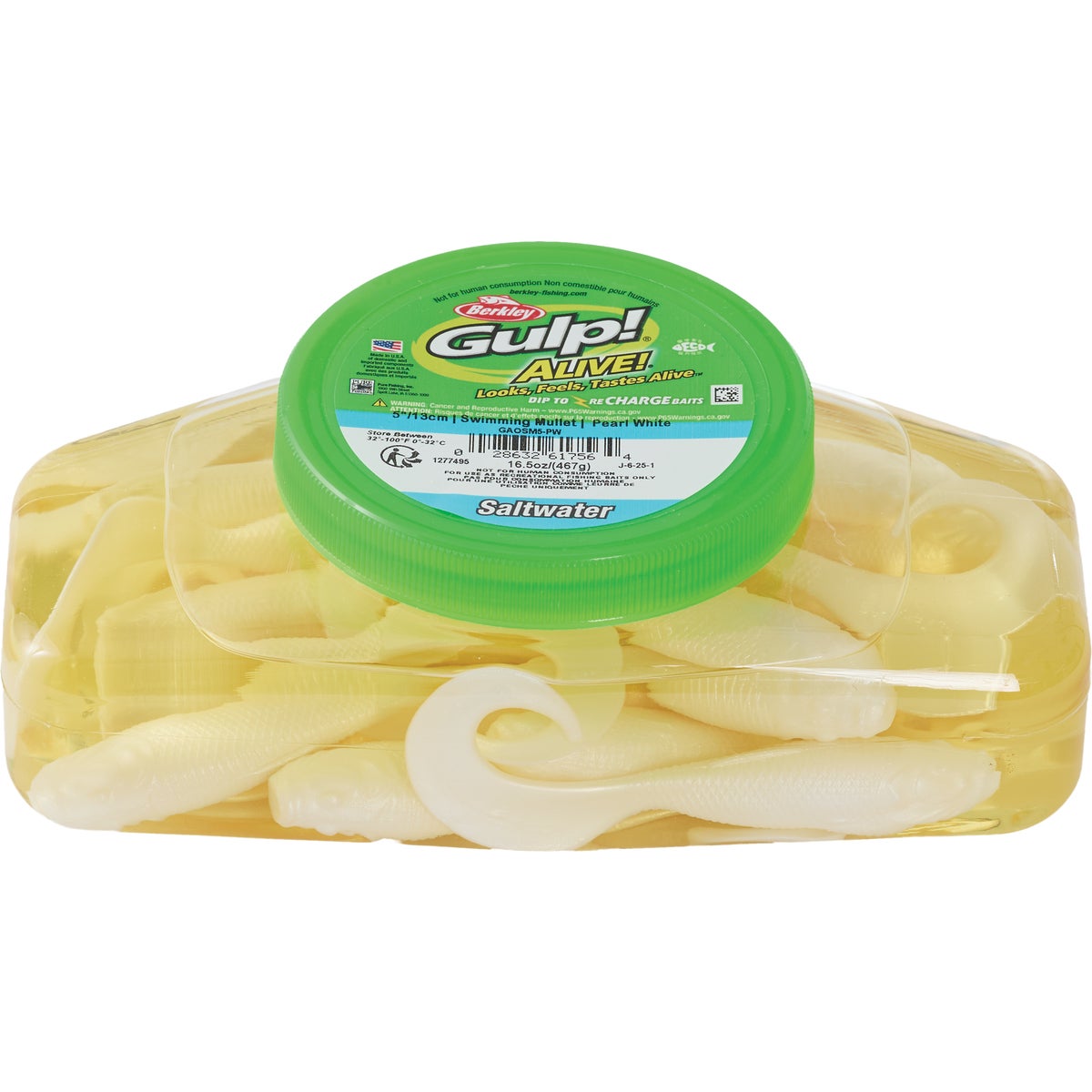 Berkley Gulp! Alive! Pearl White Saltwater Swimming Mullet Fishing Lure