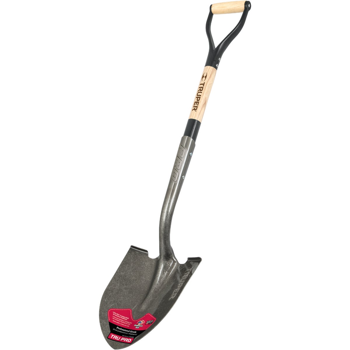 Truper Tru Pro Wood D-Handle Round Point Shovel