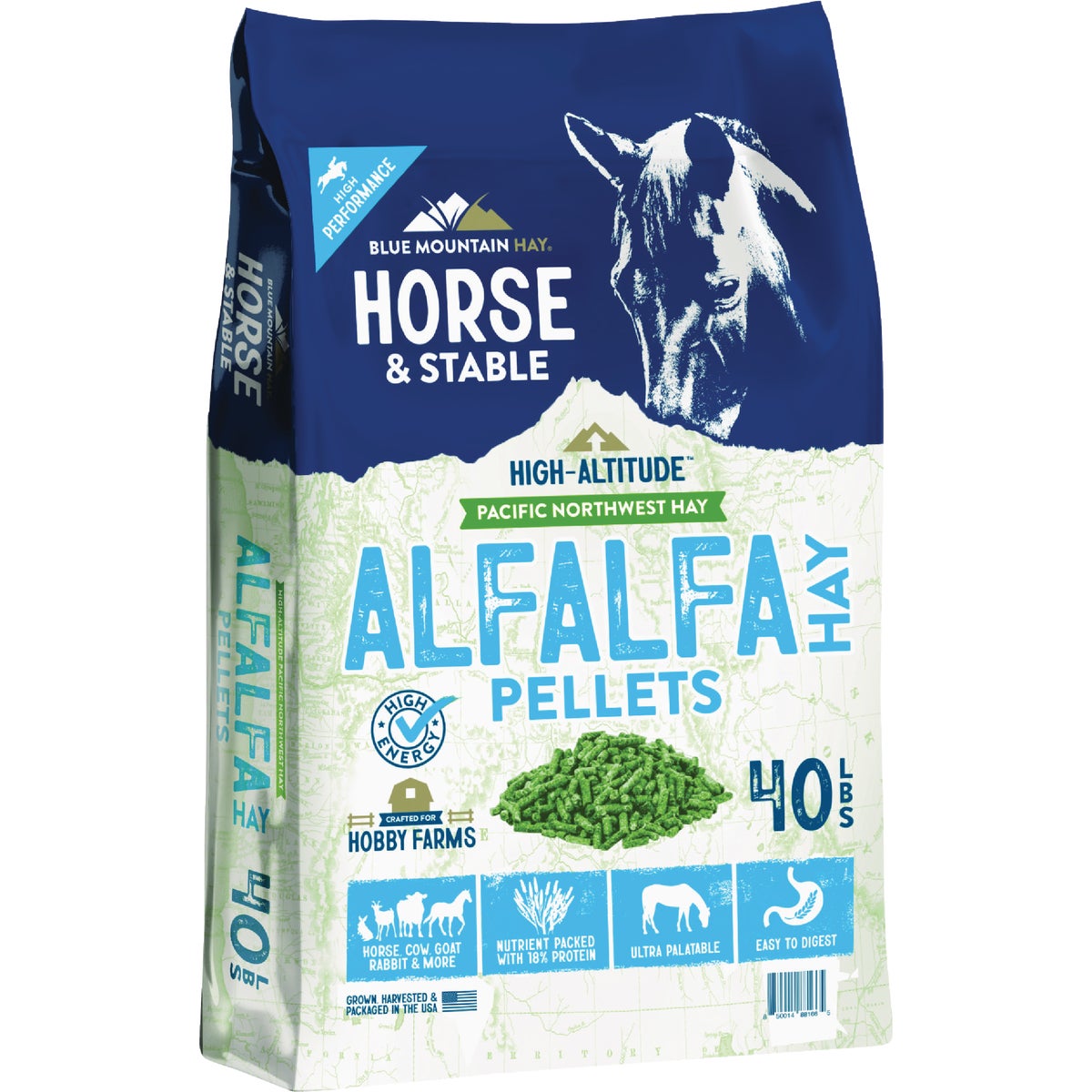 Blue Mountain Hay High Altitude 40 Lb. Alfalfa Hay Pellets