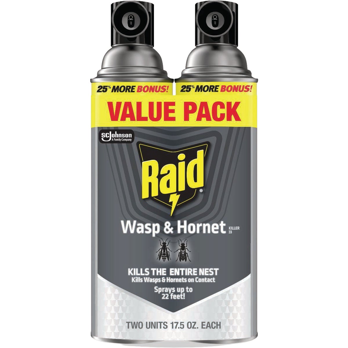 Raid 17.5 Oz. Aerosol Spray Wasp & Hornet Killer (2-Pack)