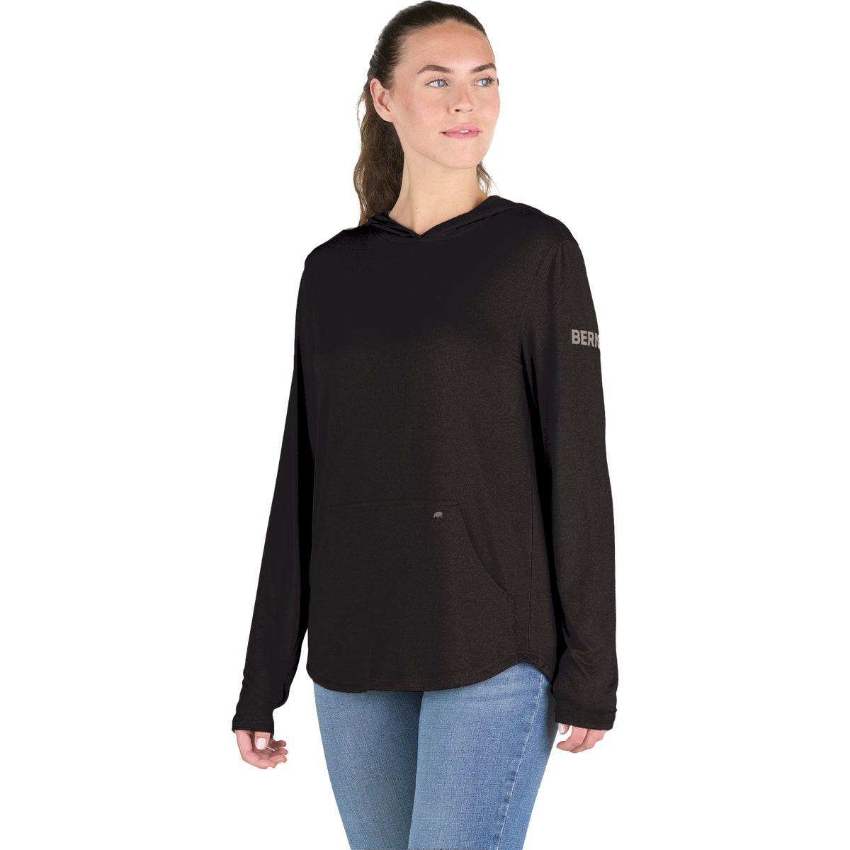 Berne Women's Large Black Midweight UPF Quarter-Zip Shirt