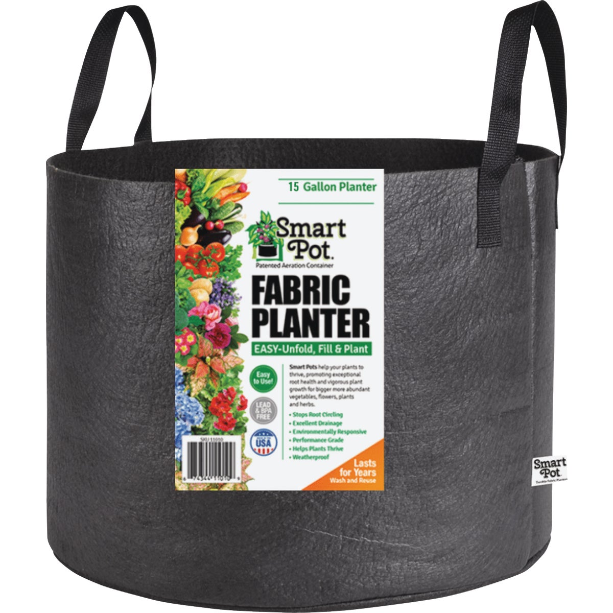 Smart Pot 15 Gal. Black Fabric Potato & Squash Grow Bag