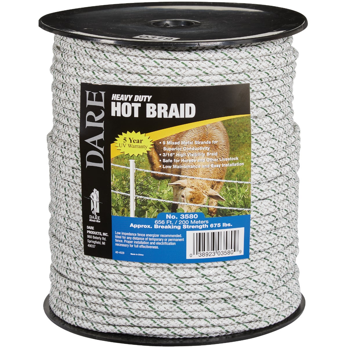 Dare 3/16 In. x 656 Ft. Hot Braid Poly Rope