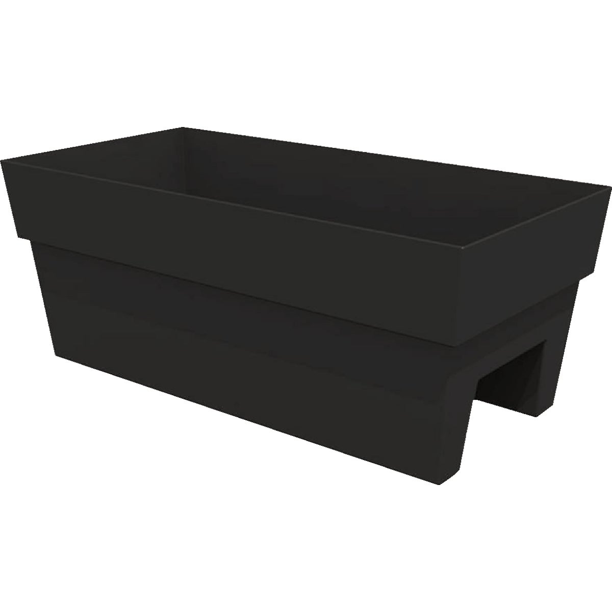 Bloem Finley 24 In. W. Recycled Ocean Plastic Black Rail Planter