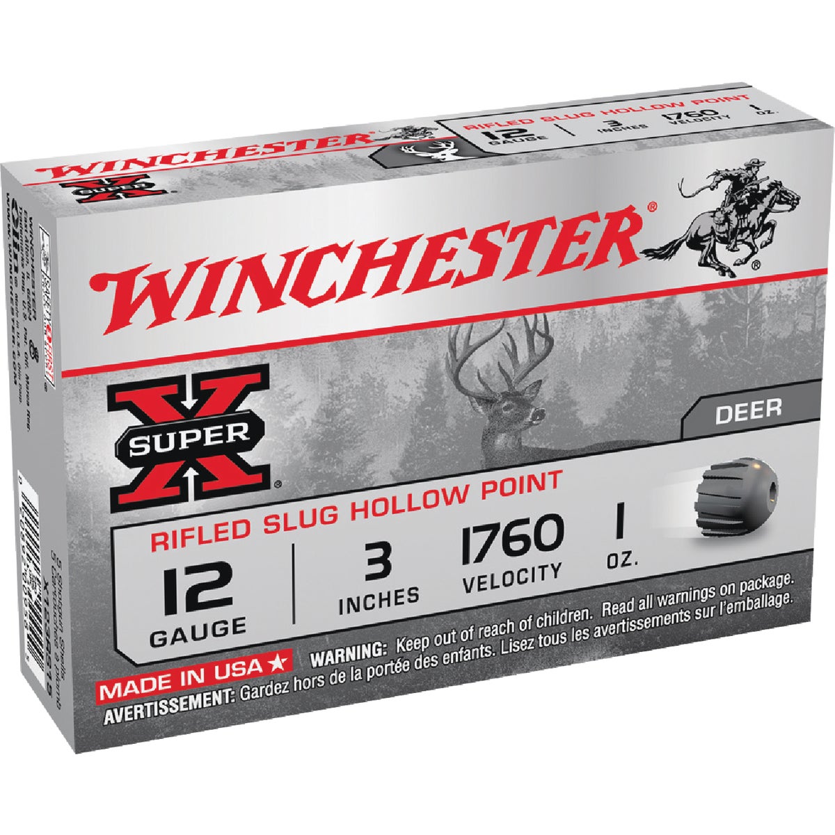 Winchester Ammo X123RS15 Super X 12 Ga. 3 In. 1 Oz. Rifled Slug Shot