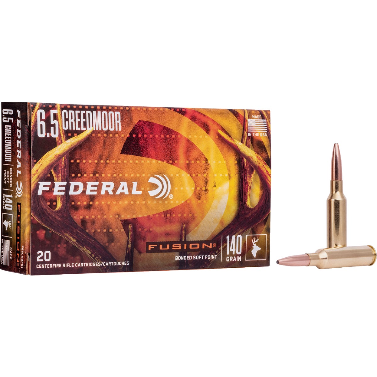 Federal Fusion 6.5 Creedmoor 140 Grain Soft Point Centerfire Ammunition Cartridges