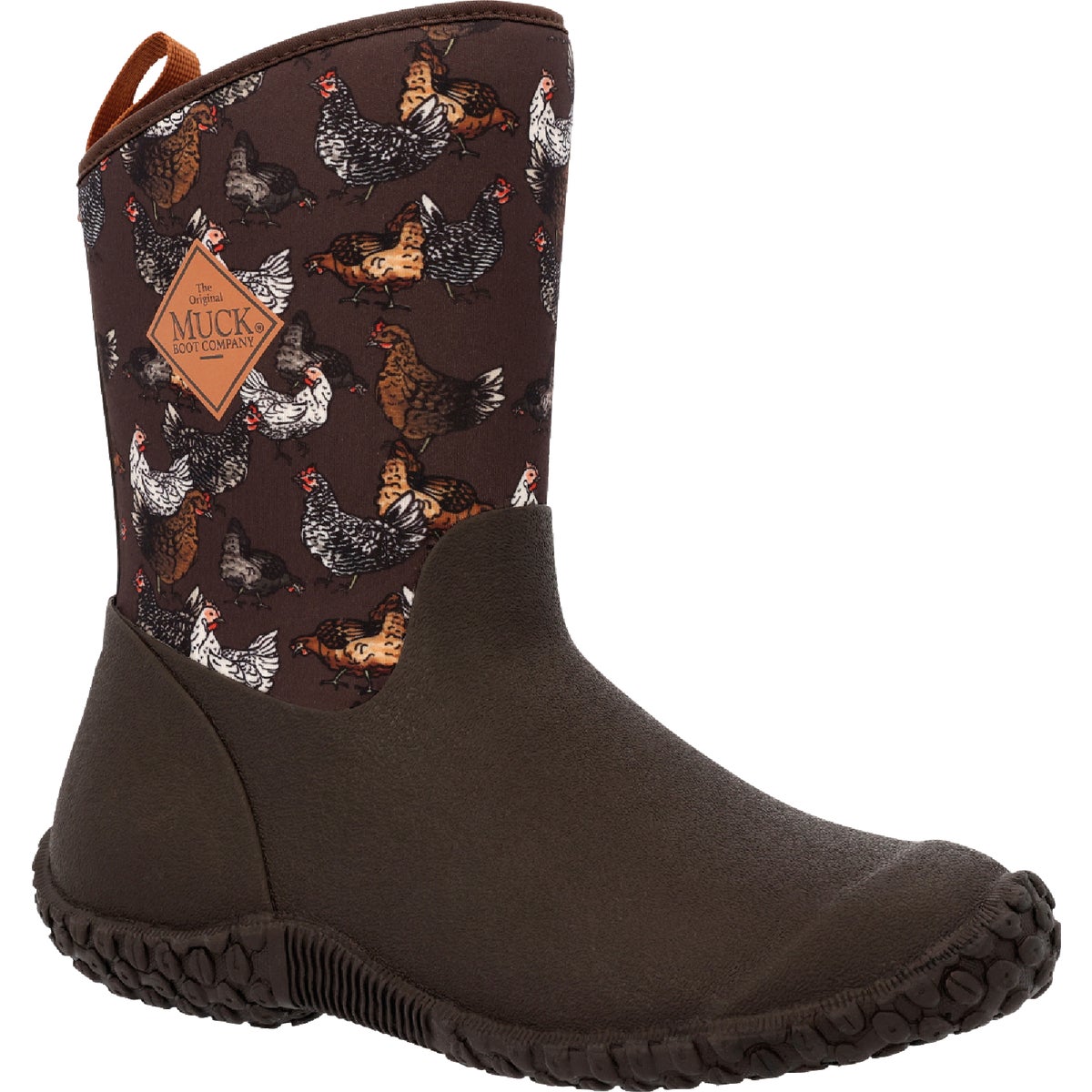 The Muck Boot Company Muckster II Women's Brown Chicken Print Mid Boot, Size 8
