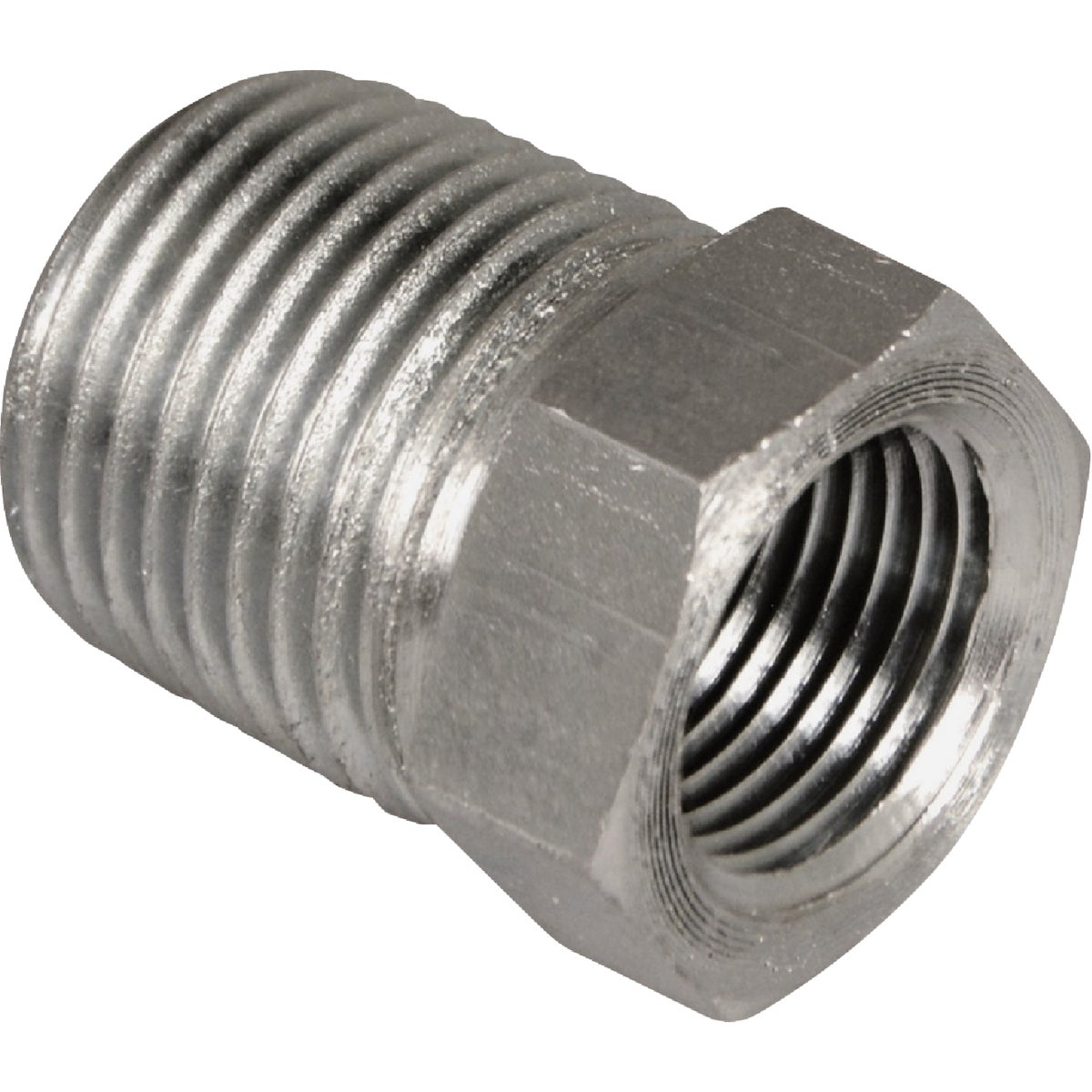Apache 3/8 In. Male Pipe x 1/4 In. Female Pipe Hex Reducer Bushing Hydraulic Hose Adapter