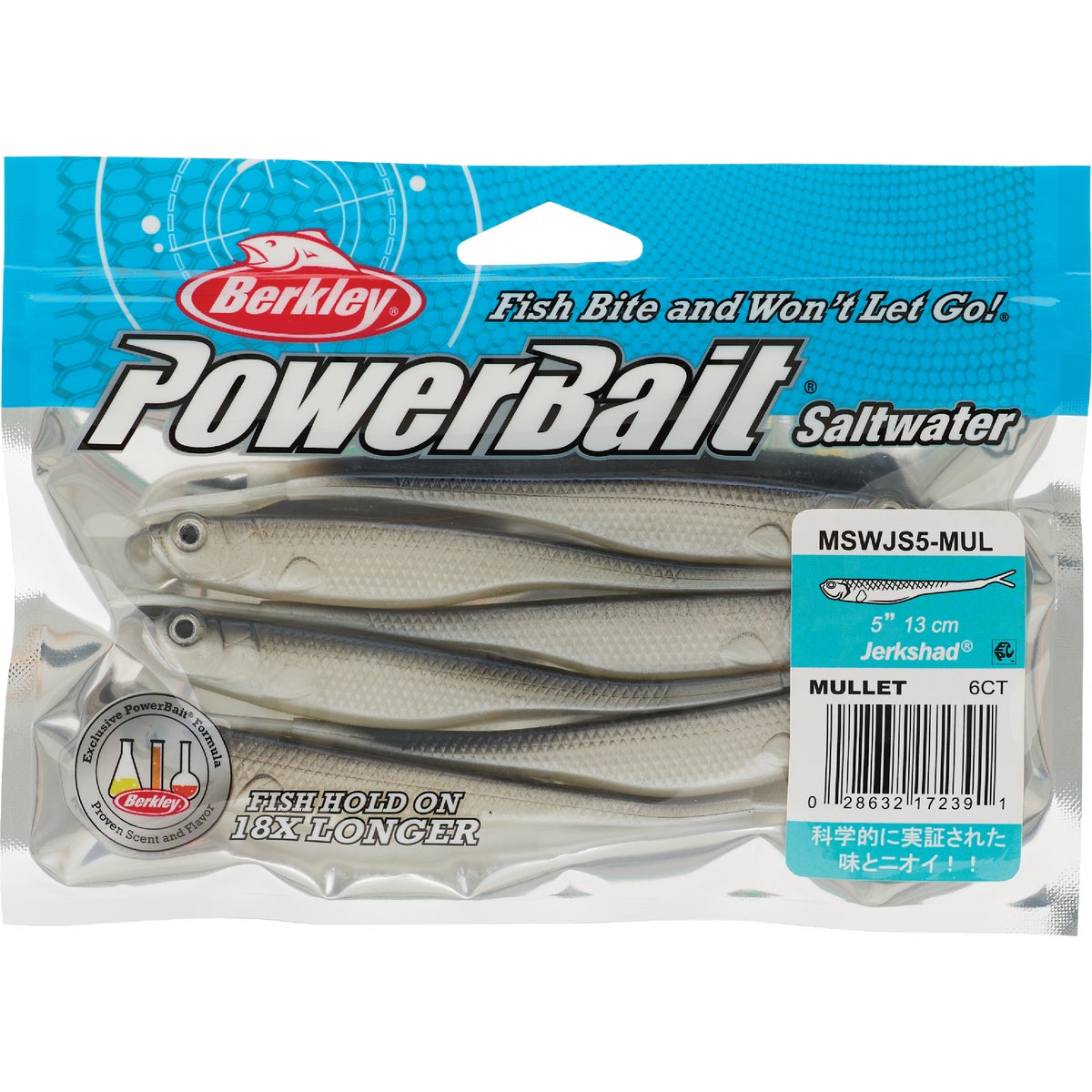 Berkley PowerBait Mullet Saltwater Jerk Shad Fishing Lure