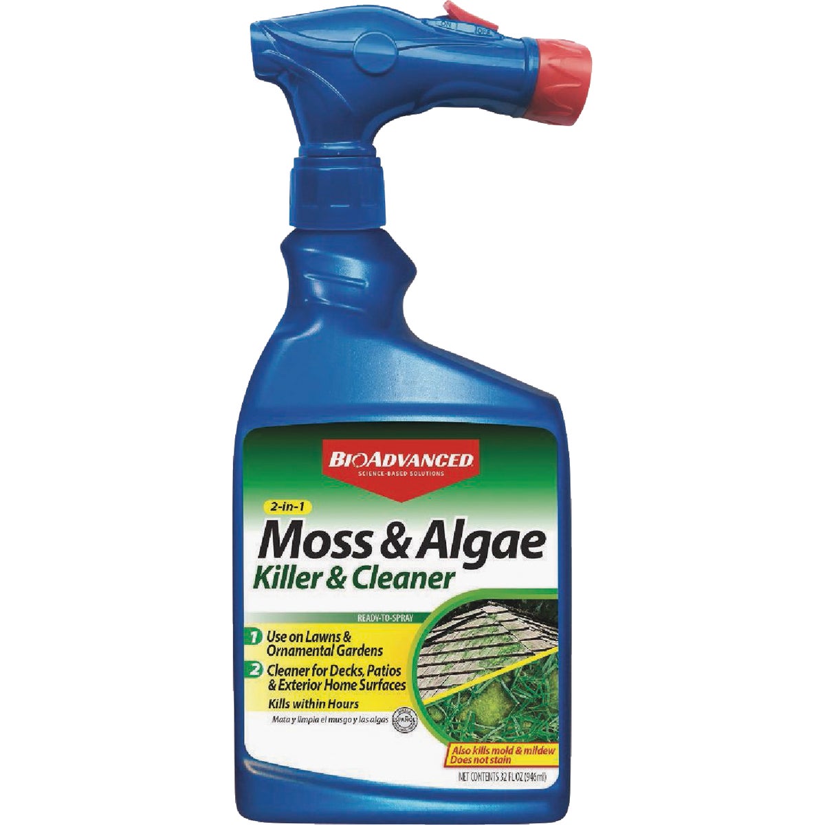 BioAdvanced 2-In-1 32 Oz. Ready To Spray Moss & Algae Killer with HPX Sprayer