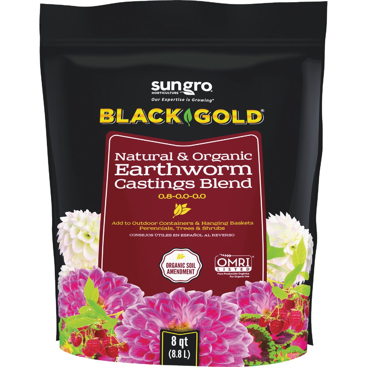 Black Gold 8 Qt. Natural & Organic Earthworm Castings