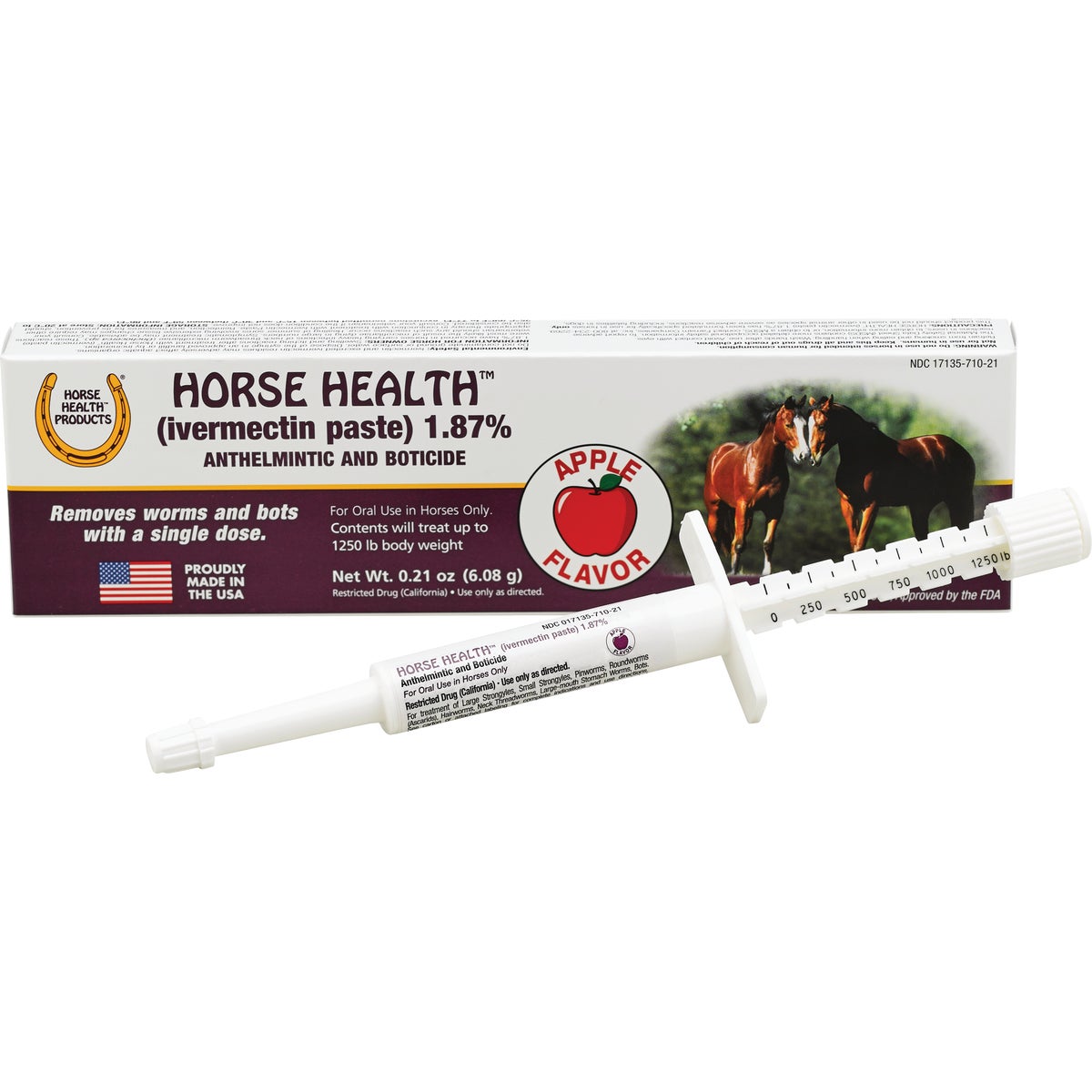 Horse Health Syringe Style Equine Ivermectin Paste Dewormer