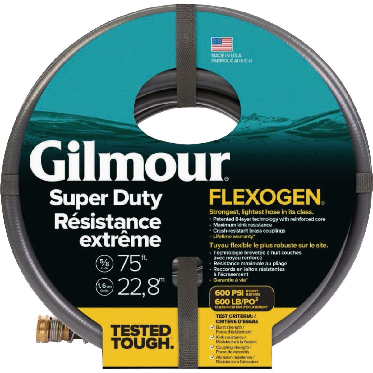 Gilmour Flexogen 5/8 In. Dia. x 75 Ft. L. Super Duty Garden Hose
