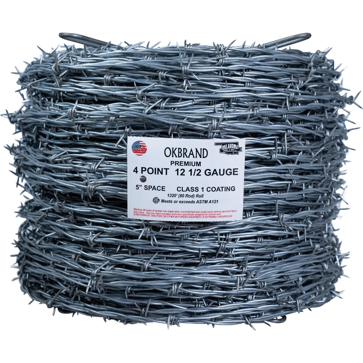Oklahoma Steel 1320 Ft. x 12.5 Ga. 4 Pt. 5 In. Barbed Wire