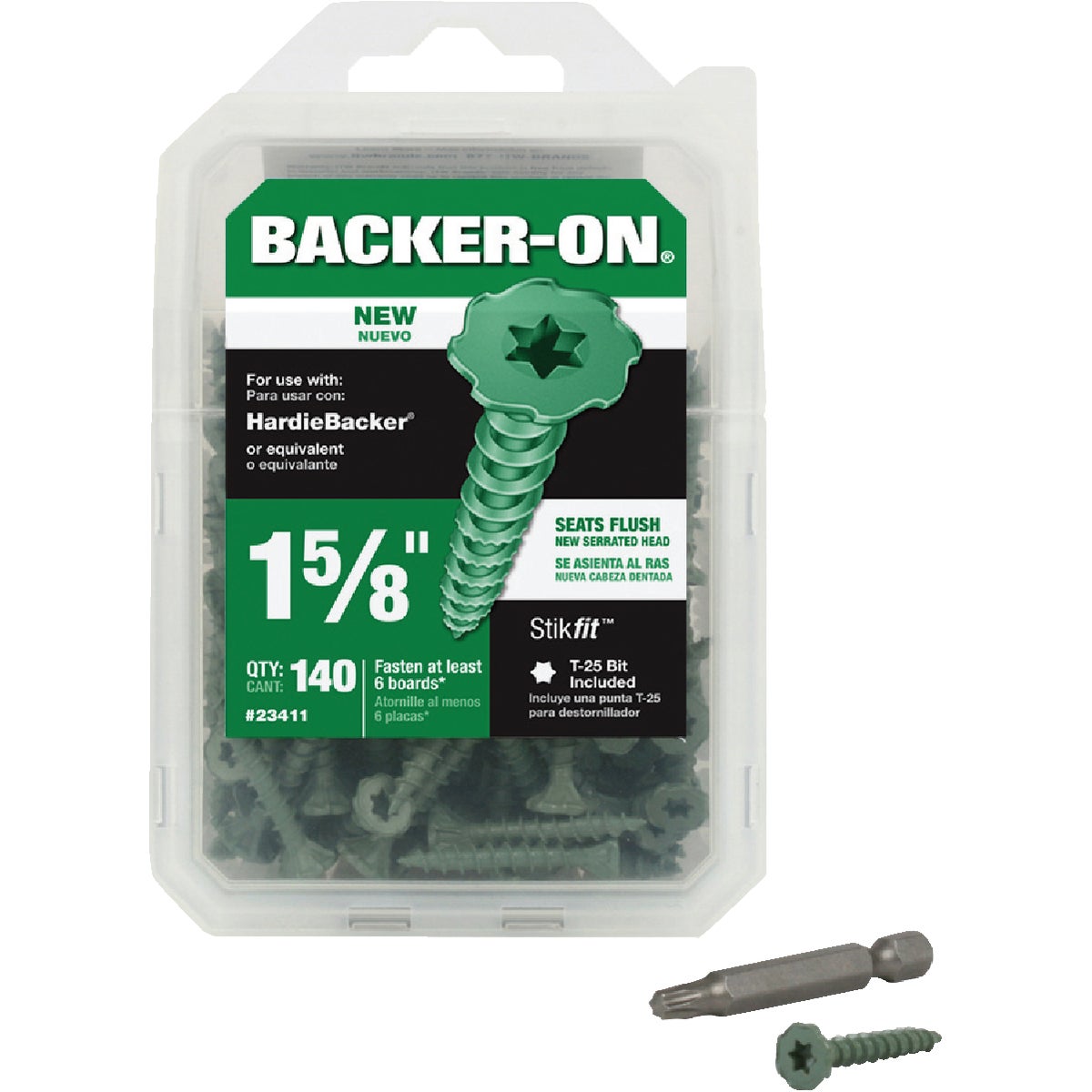 Buildex Backer-On #10 x 1-5/8 In. Cement Board Screw (140 Ct.)