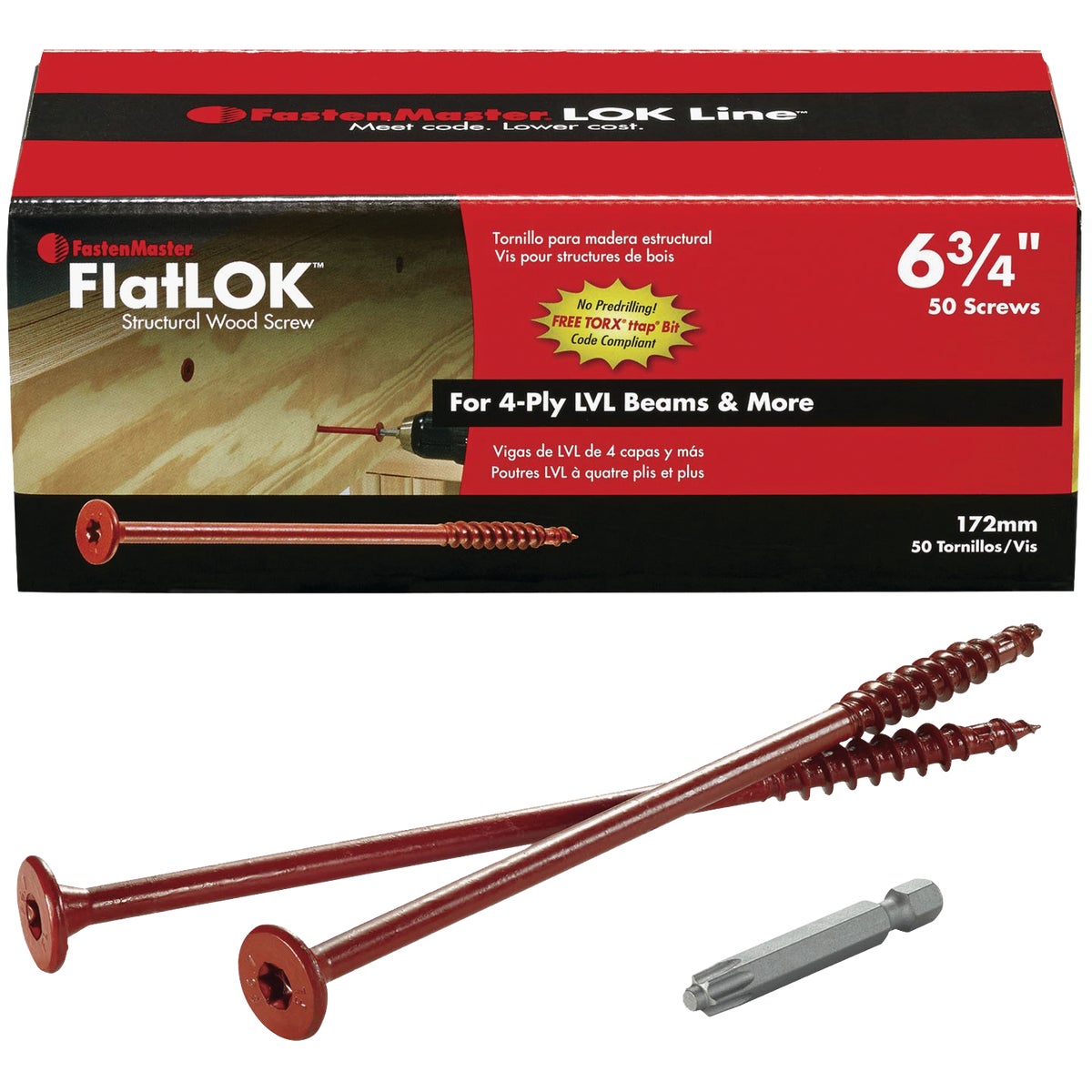 FastenMaster FlatLok 6-3/4 In. Engineered Structural Wood Screw (50 Ct.)