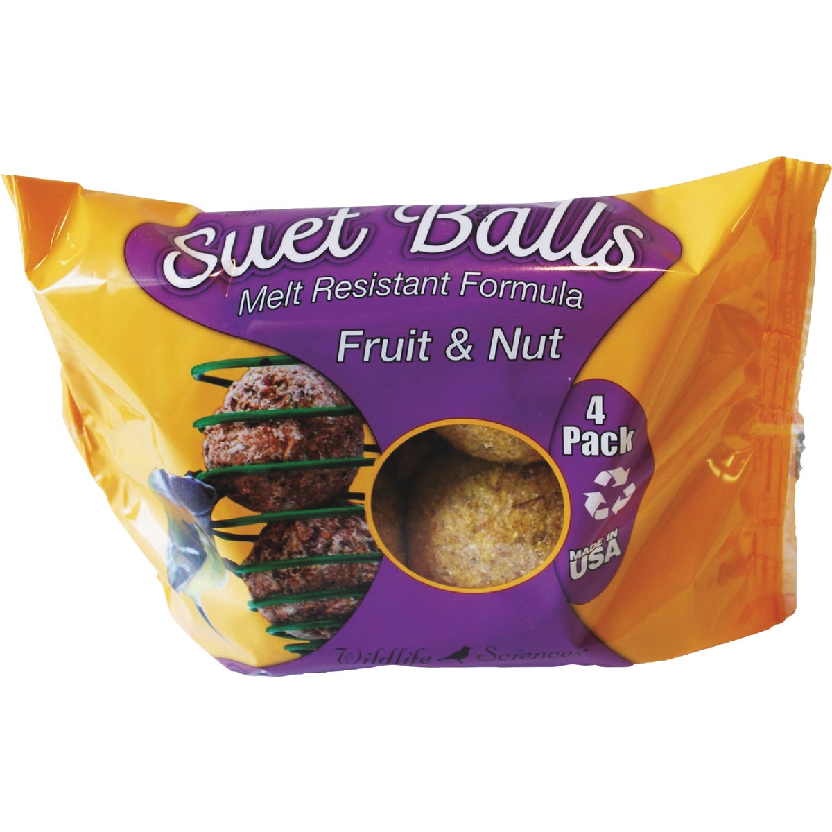 Wildlife Sciences Fruit & Nut Suet Ball (4-Pack)