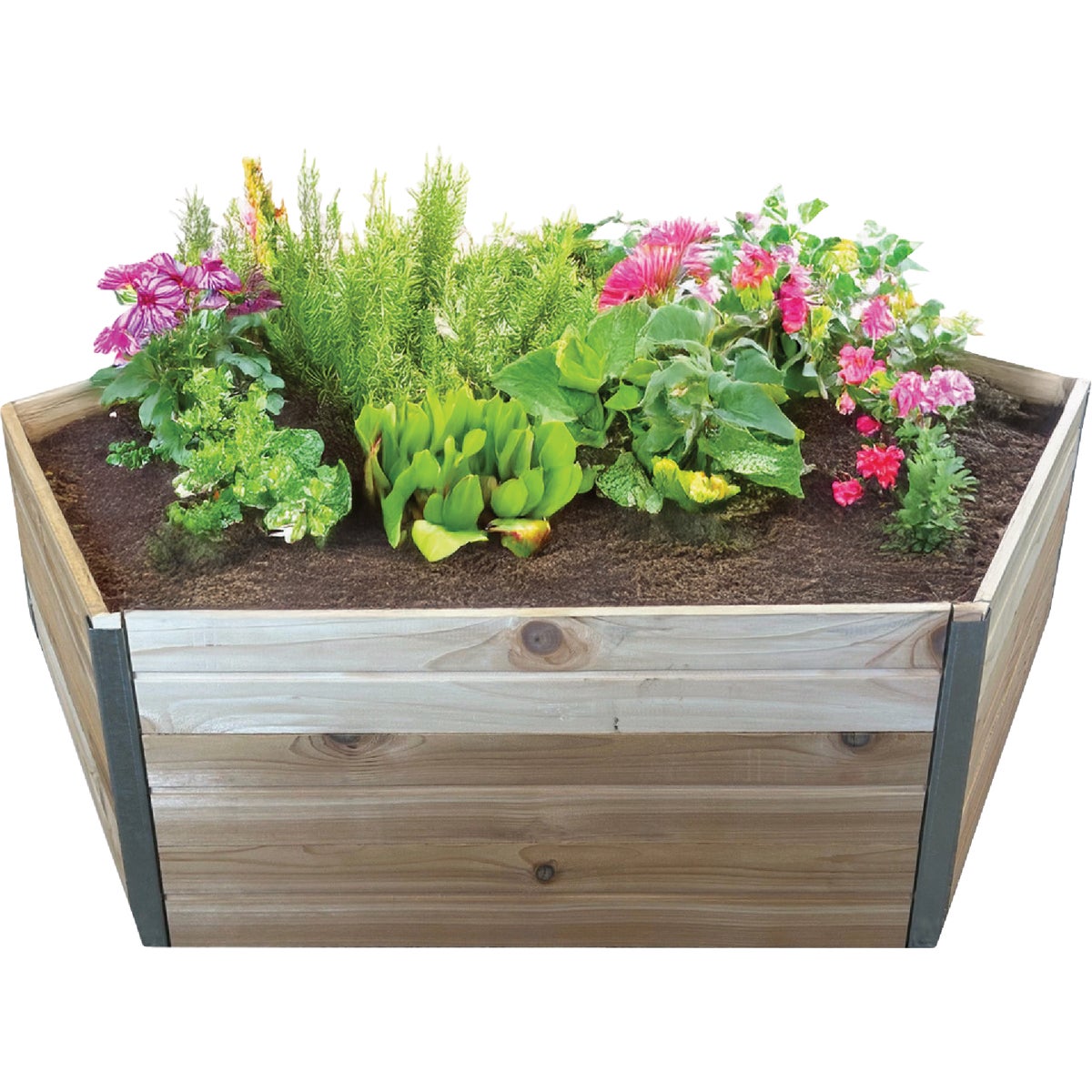 Real Wood Products 39 In. 7.5 Cu. Ft. Cedar Hexagon Raised Bed