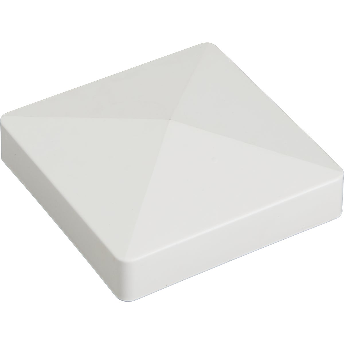 5 In. x 5 In. White Pyramid Vinyl Post Cap