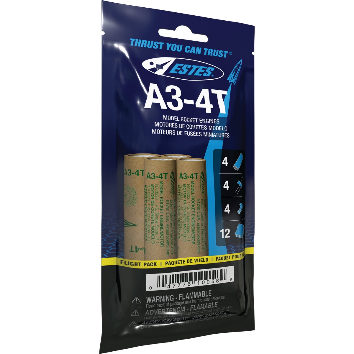Estes A3-4T Engine Flight Pack (4-Pack)