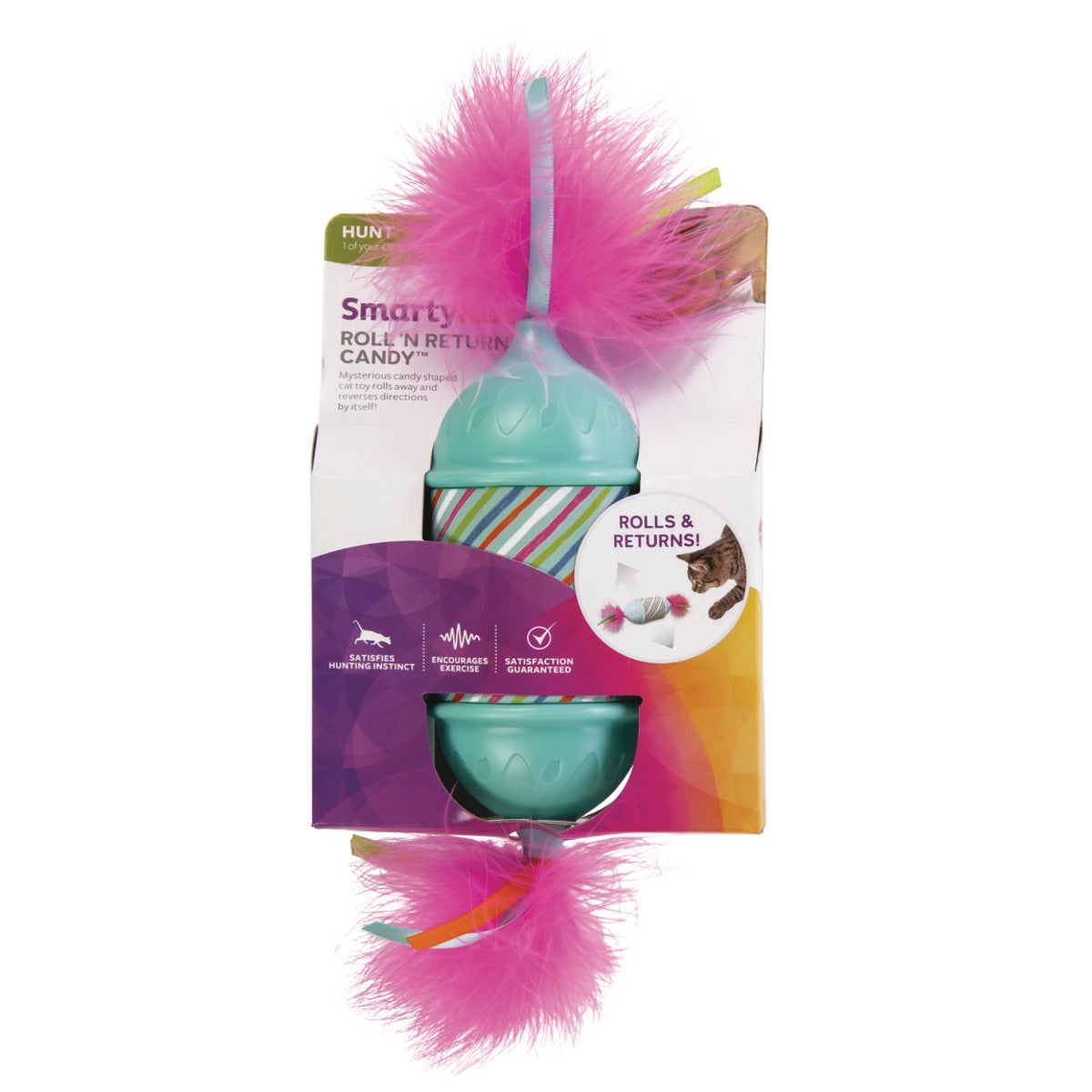 SmartyKat Roll N Return Candy Mysterious Motion Cat Toy