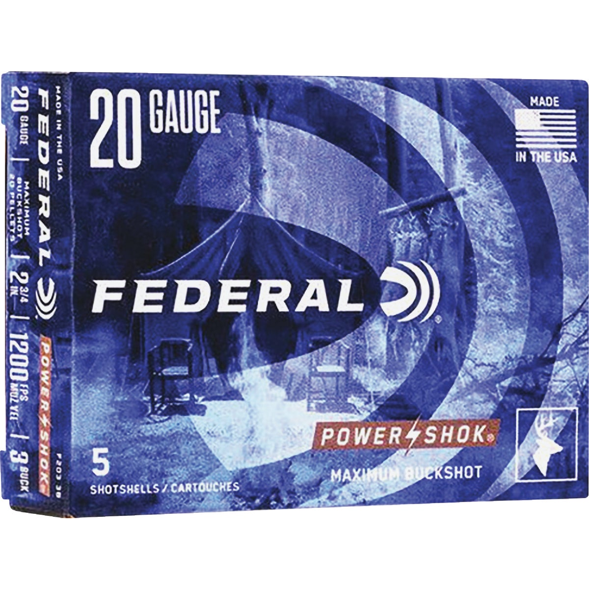 Federal Power-Shok F2033B 20 ga 3 Buckshot Ammunition