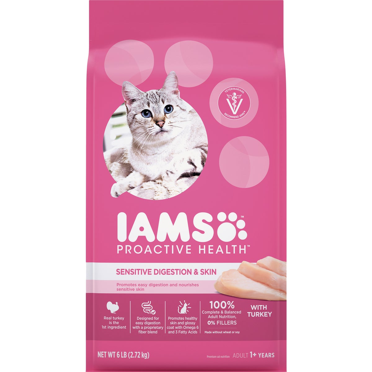 Iams Proactive Health Sensitive Digestion & Skin Formula 6 Lb. Turkey Flavor Adult Dry Cat Food