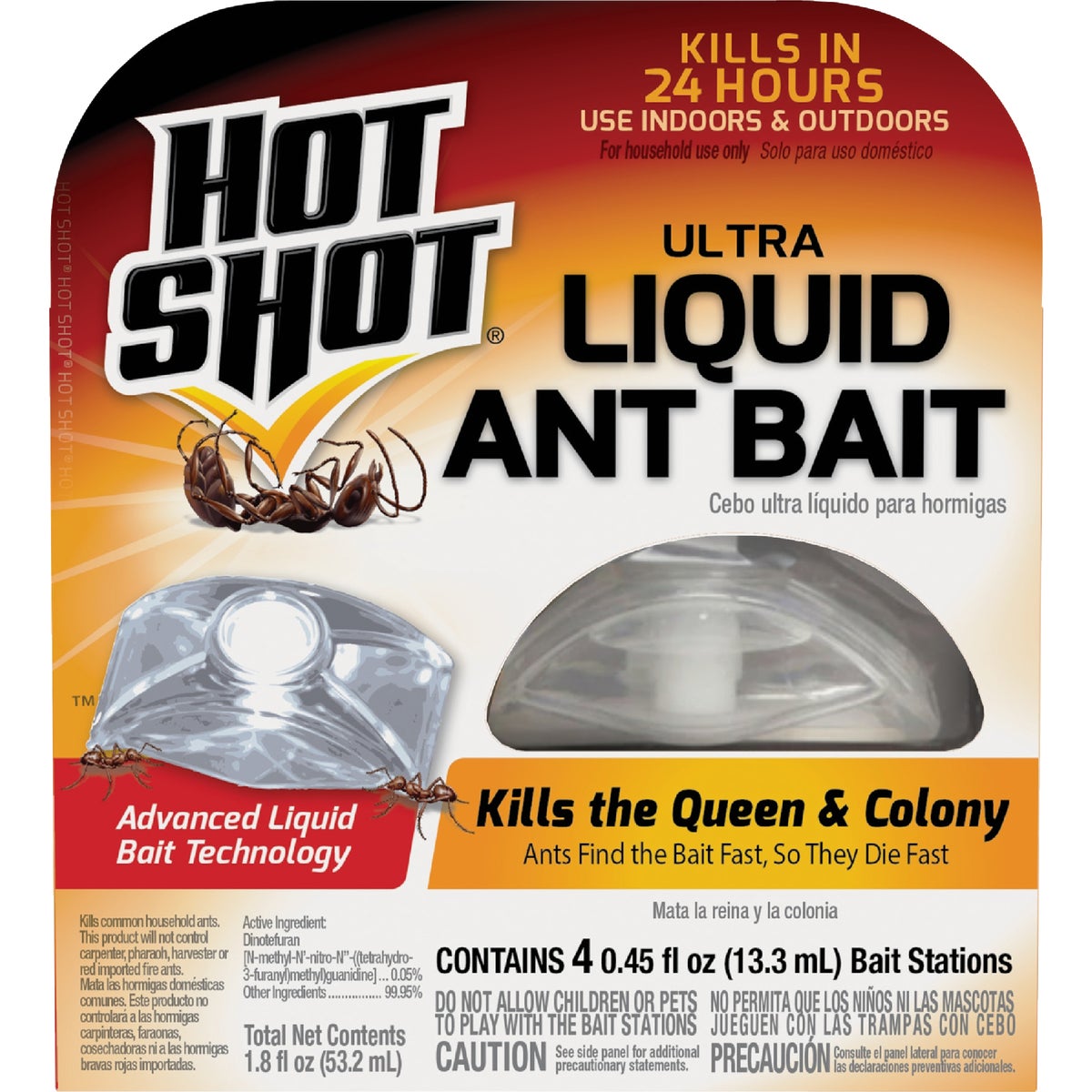 Hot Shot Ultra 3.6 Oz. Liquid Ant Bait Station (4-Pack)