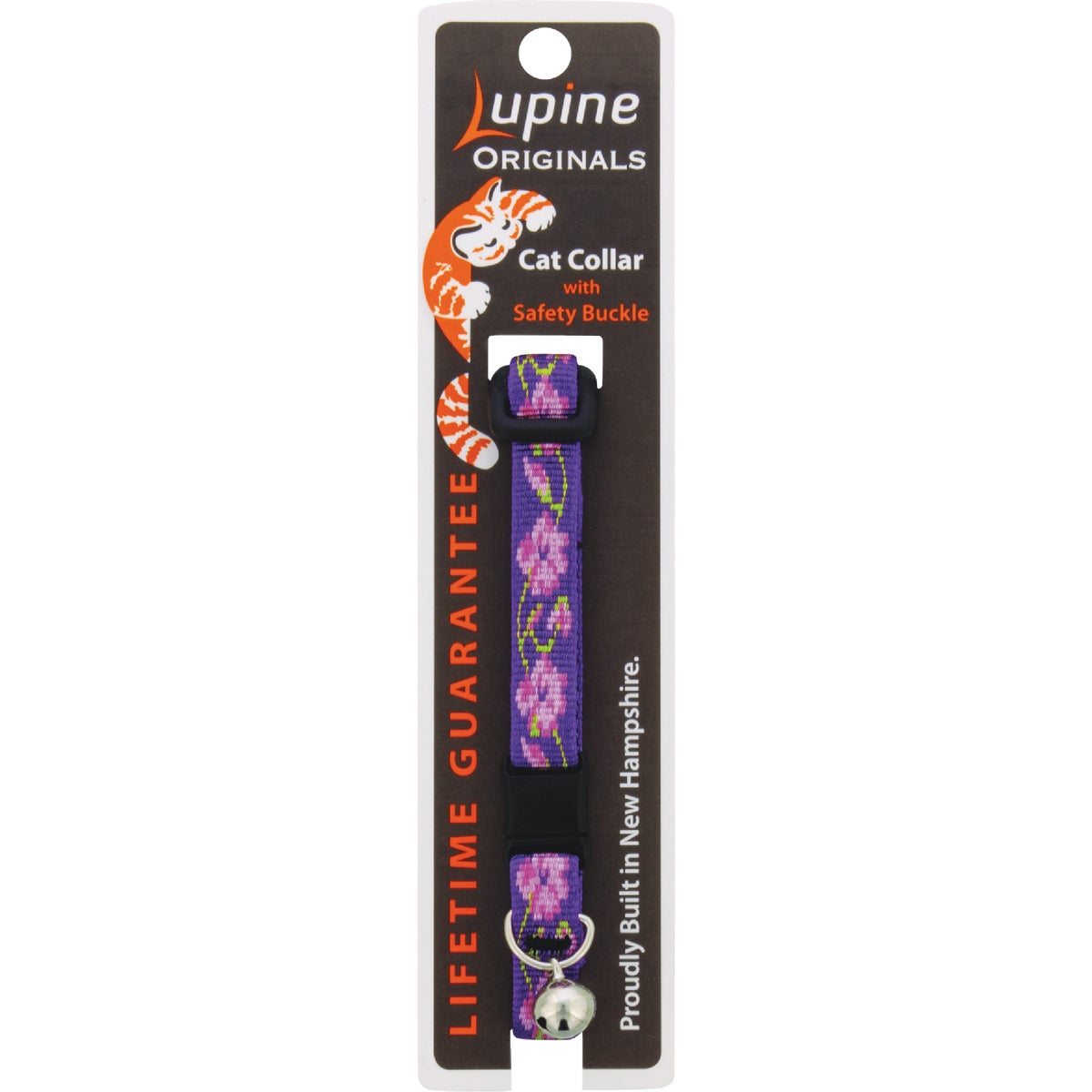 Lupine 1/2 In. Adjustable Rose Cat Collar with Bell