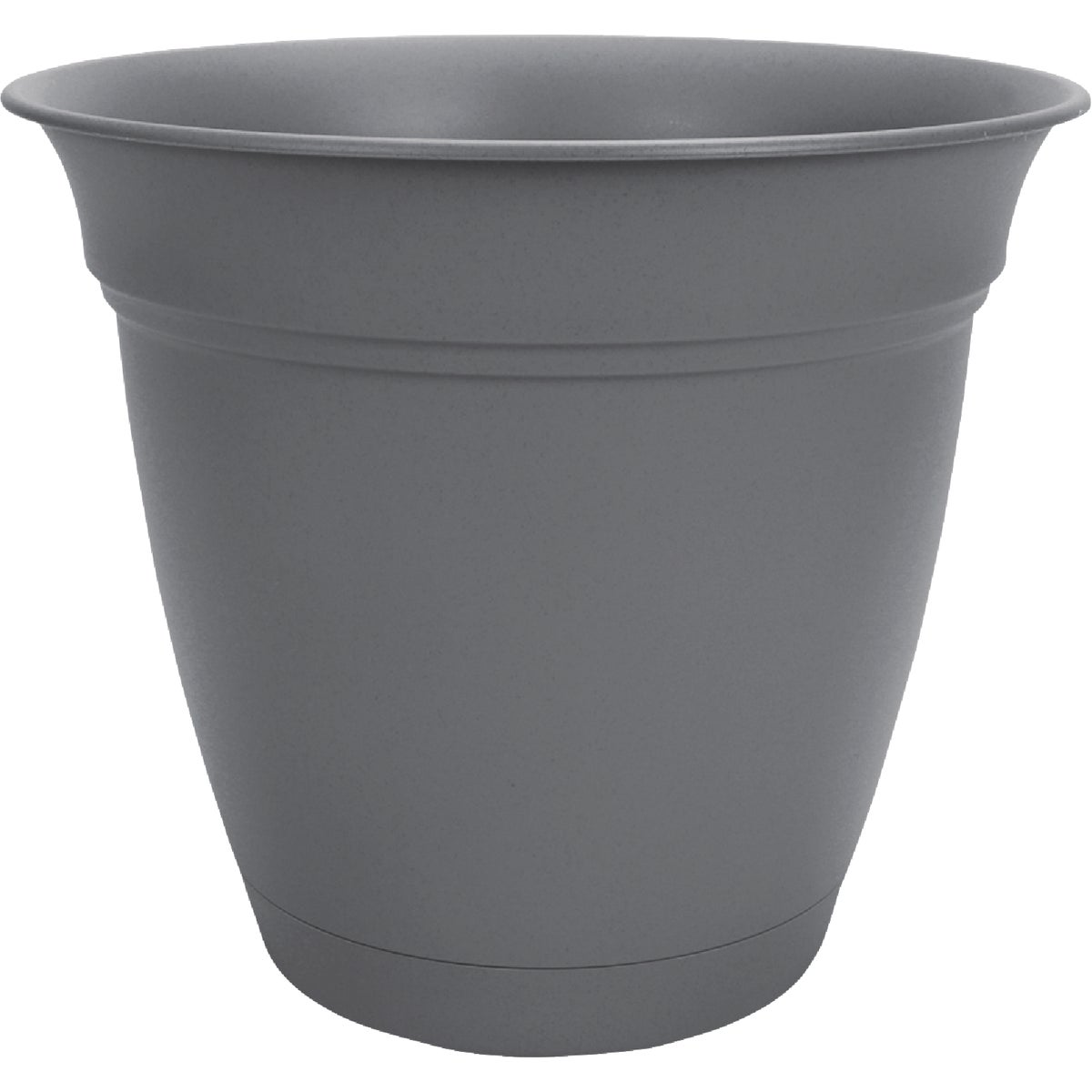 HC Companies Eclipse 10 In. Warm Gray Planter with Saucer