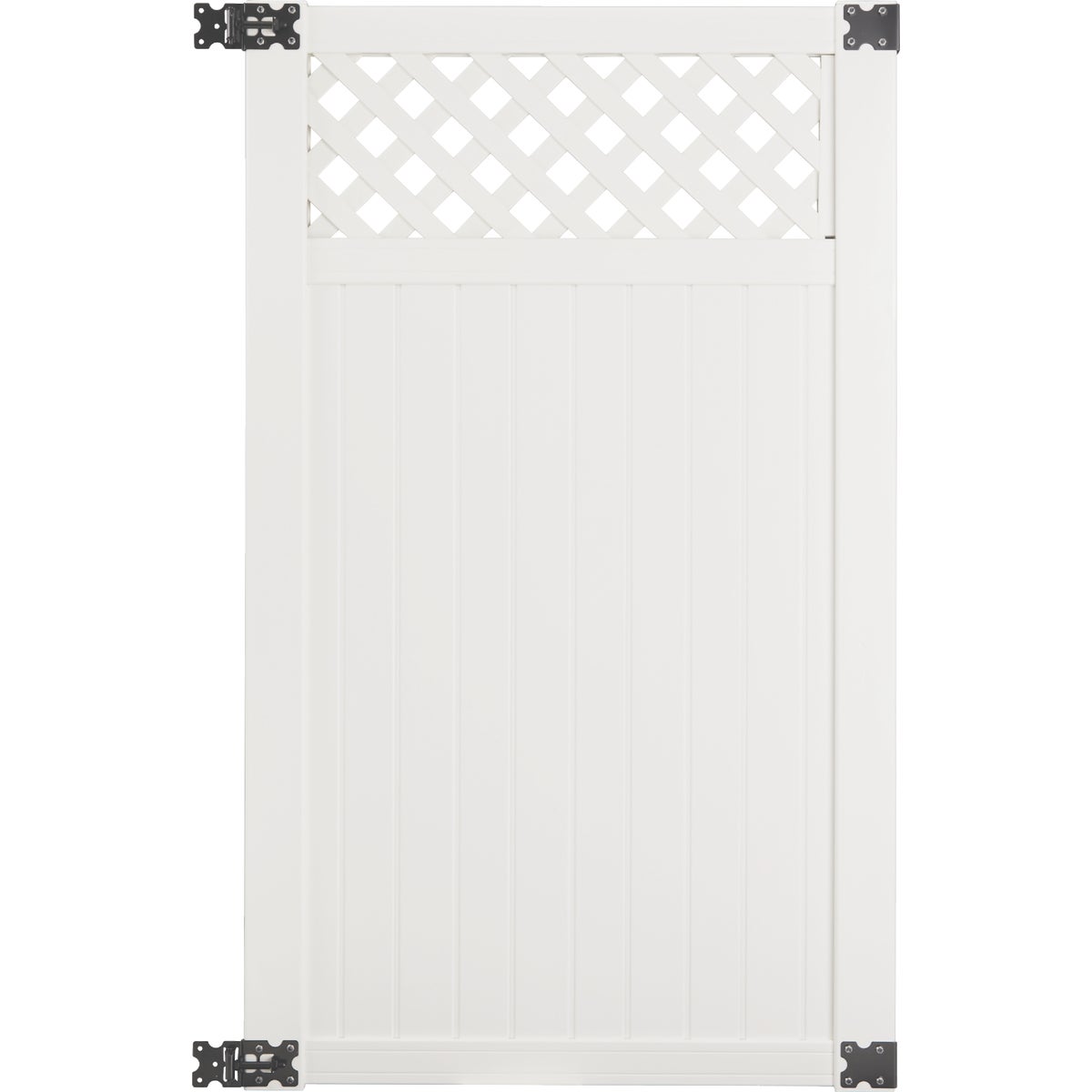 41-1/2 In. W. x 6 Ft. H. Lattice-Top White Vinyl Privacy Gate