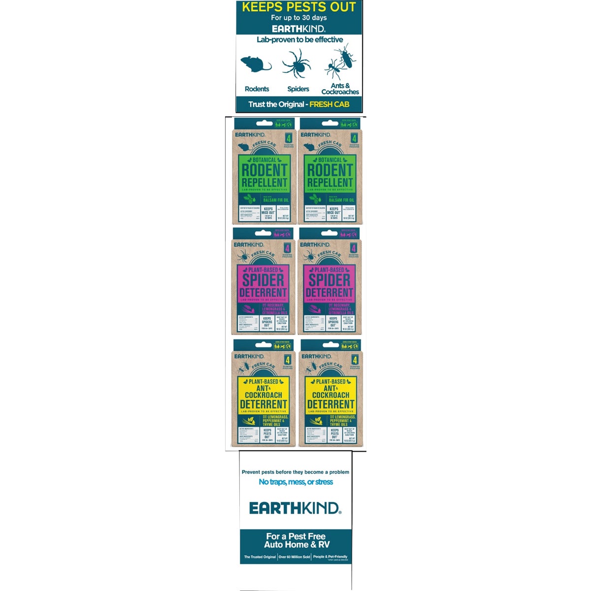 Earth Kind Fresh Cab Rodent, Ant, Spider Repellent Floor Display (24-Count)