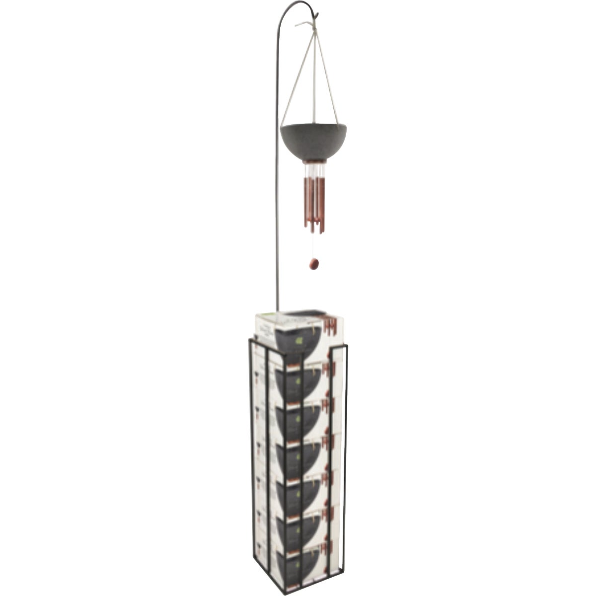 Syndicate Home & Garden 10 In. Charcoal Wind Chime & Hanging Basket Display (14-Piece)