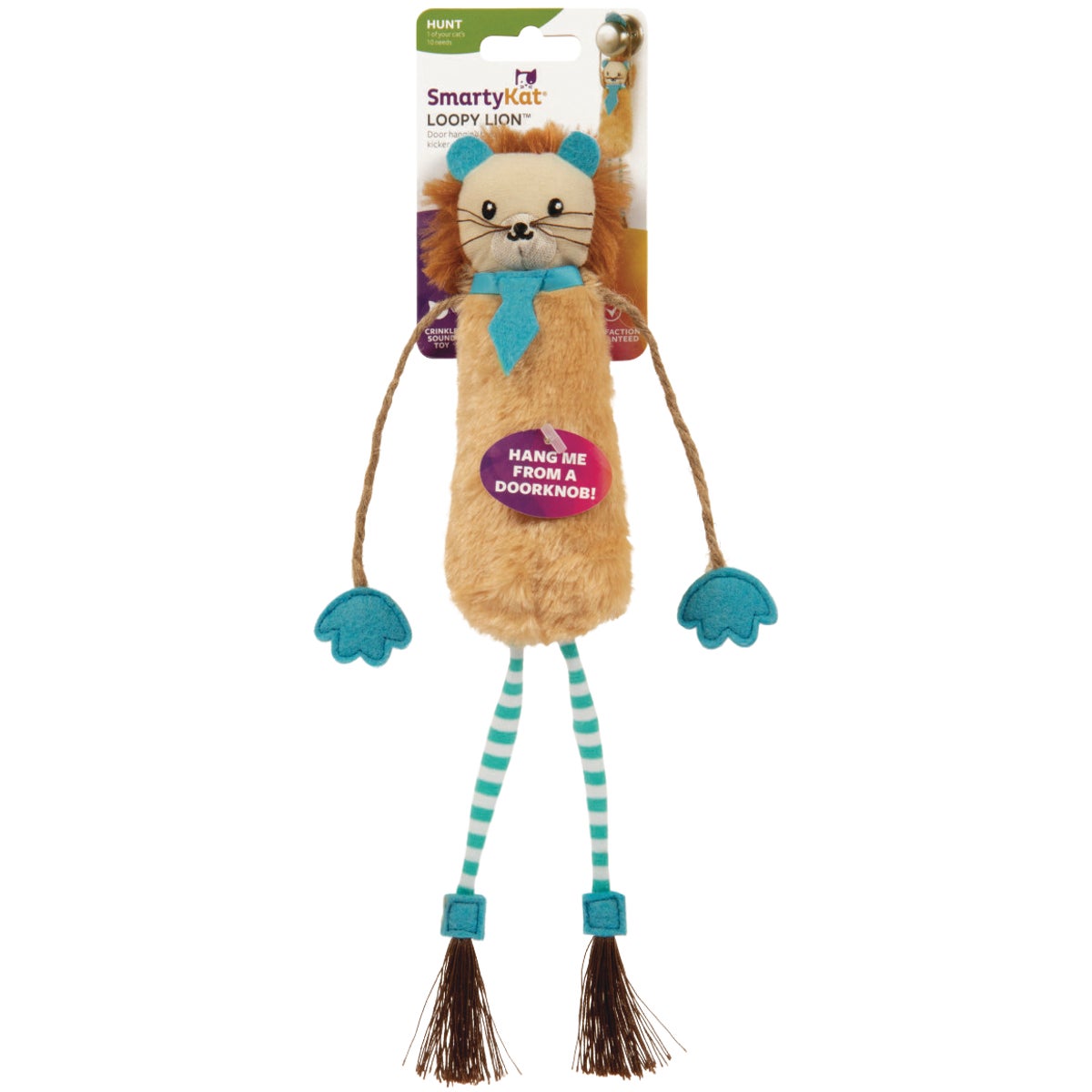 SmartyKat Loopy Lion Door Hanging Breakaway Kicker Catnip Cat Toy