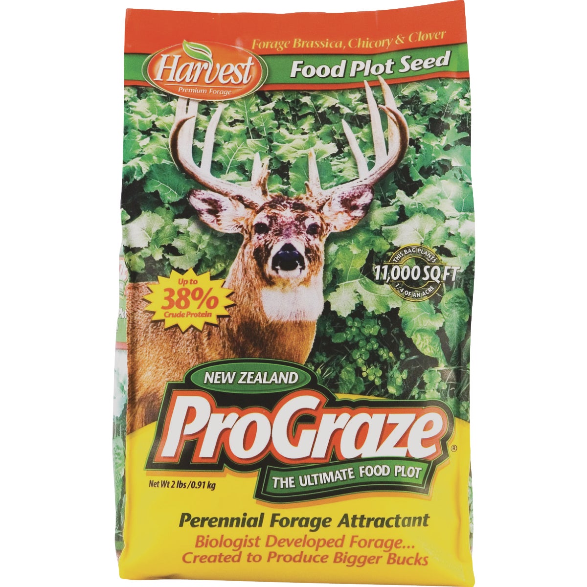 Evolved Harvest Pro Graze 2 Lb. 11,000 Sq. Ft. Coverage Area Brassica, Chicory, & Clover Perennial Deer Forage