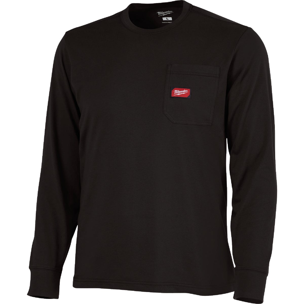 Milwaukee 2XL Black Long Sleeve Heavy-Duty Pocket T-Shirt