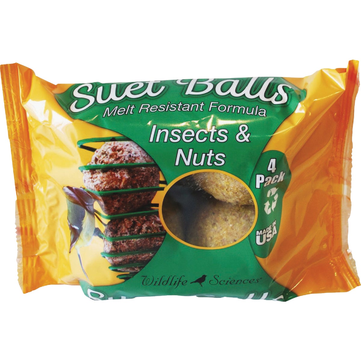 Wildlife Sciences Insect & Nut Suet Ball (4-Pack)