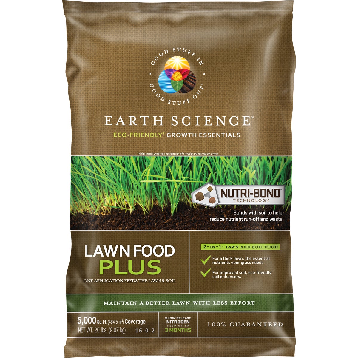 Earth Science 20 Lb. 5000 Sq. Ft. Cow Manure Lawn Food Plus Fertilizer