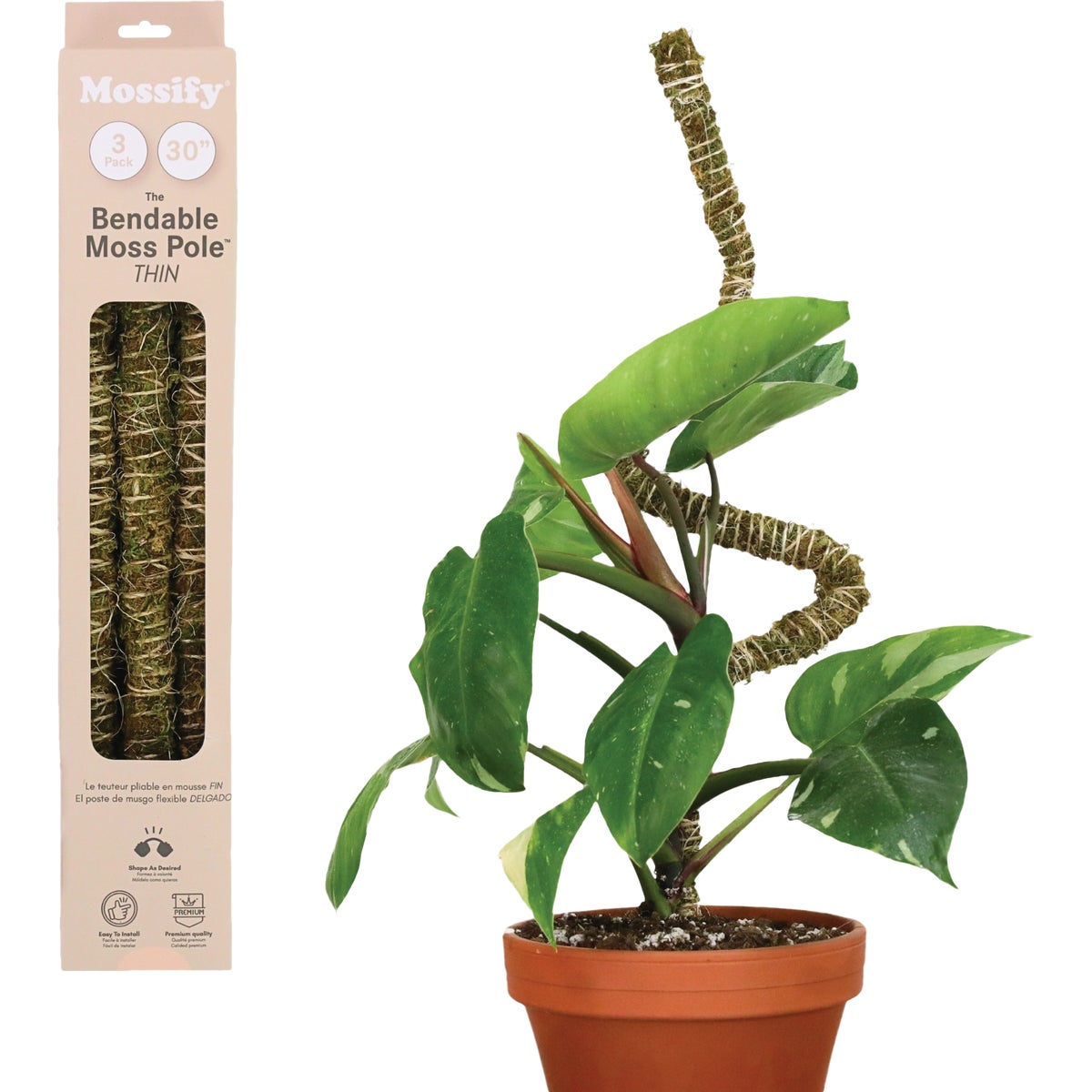Mossify 30 In. Thin Bendable Moss Pole (3-Pack)