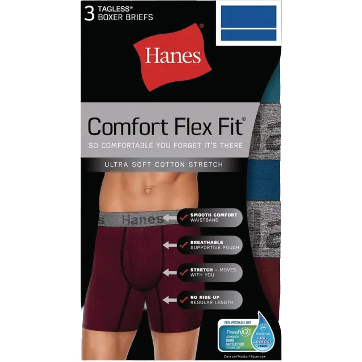 Hanes Men's L Flex Fit Boxer Briefs (3-Pack)
