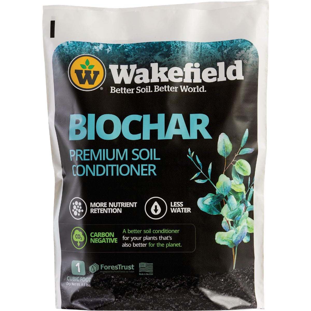 Wakefield Biochar 1 Cu. Ft. Premium Plant-Based Soil Conditioner