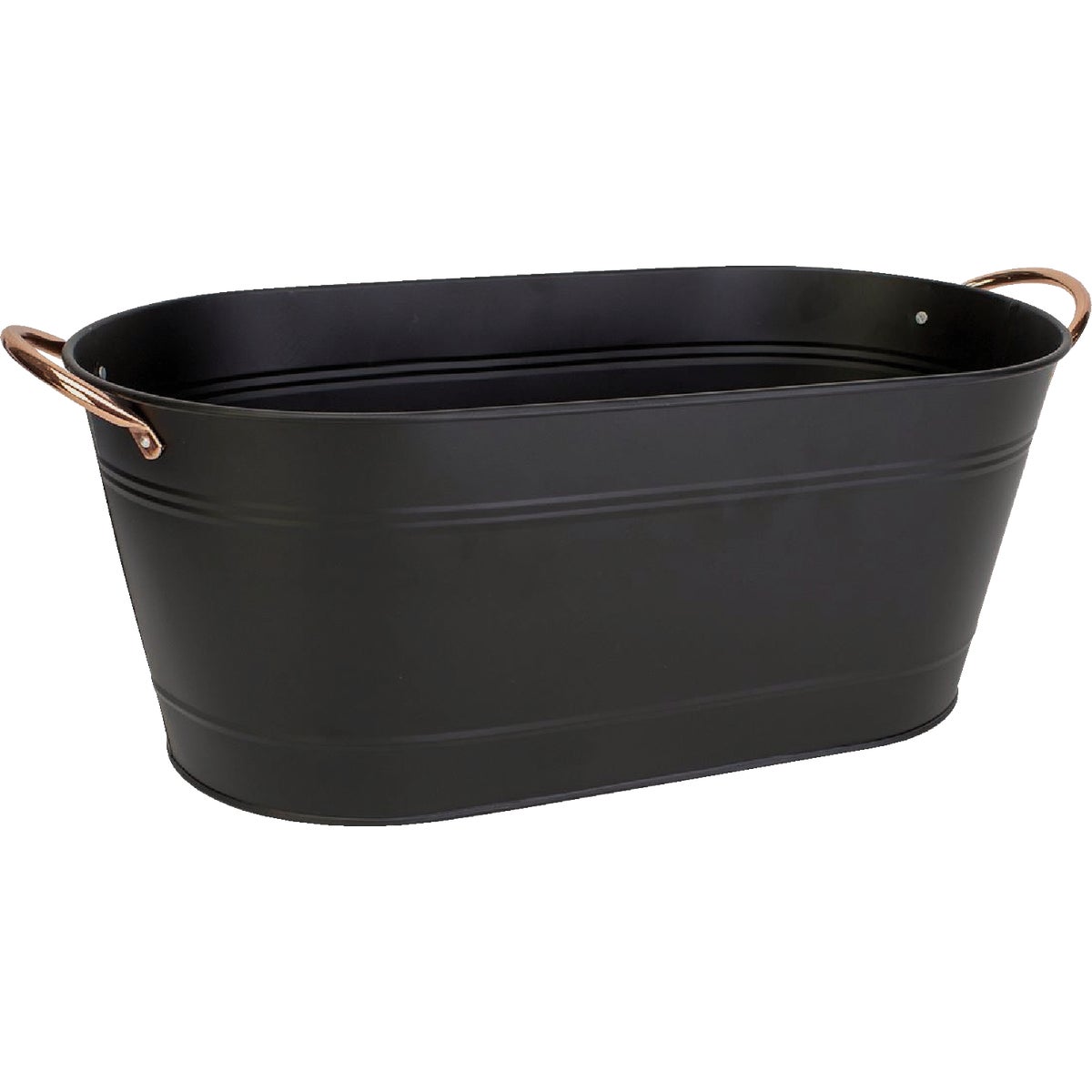 Panacea 16 In. Oval Steel Black Modern Farmhouse Washtub Planter