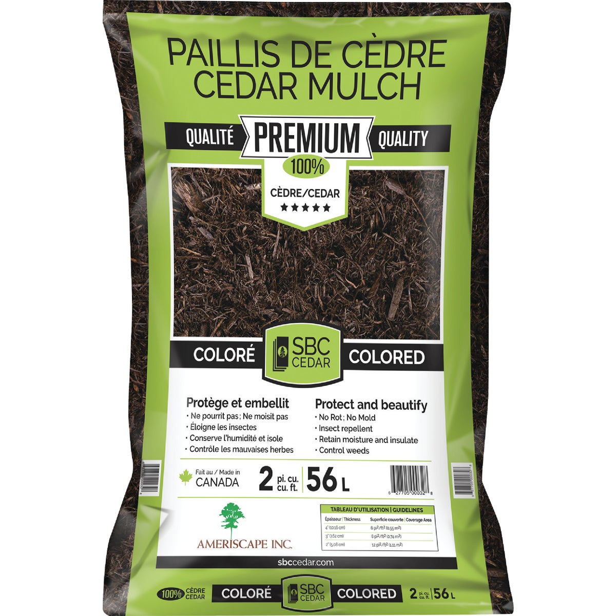 Mulchex 2 Cu. Ft. Dyed Brown 100% Pure Cedar Mulch