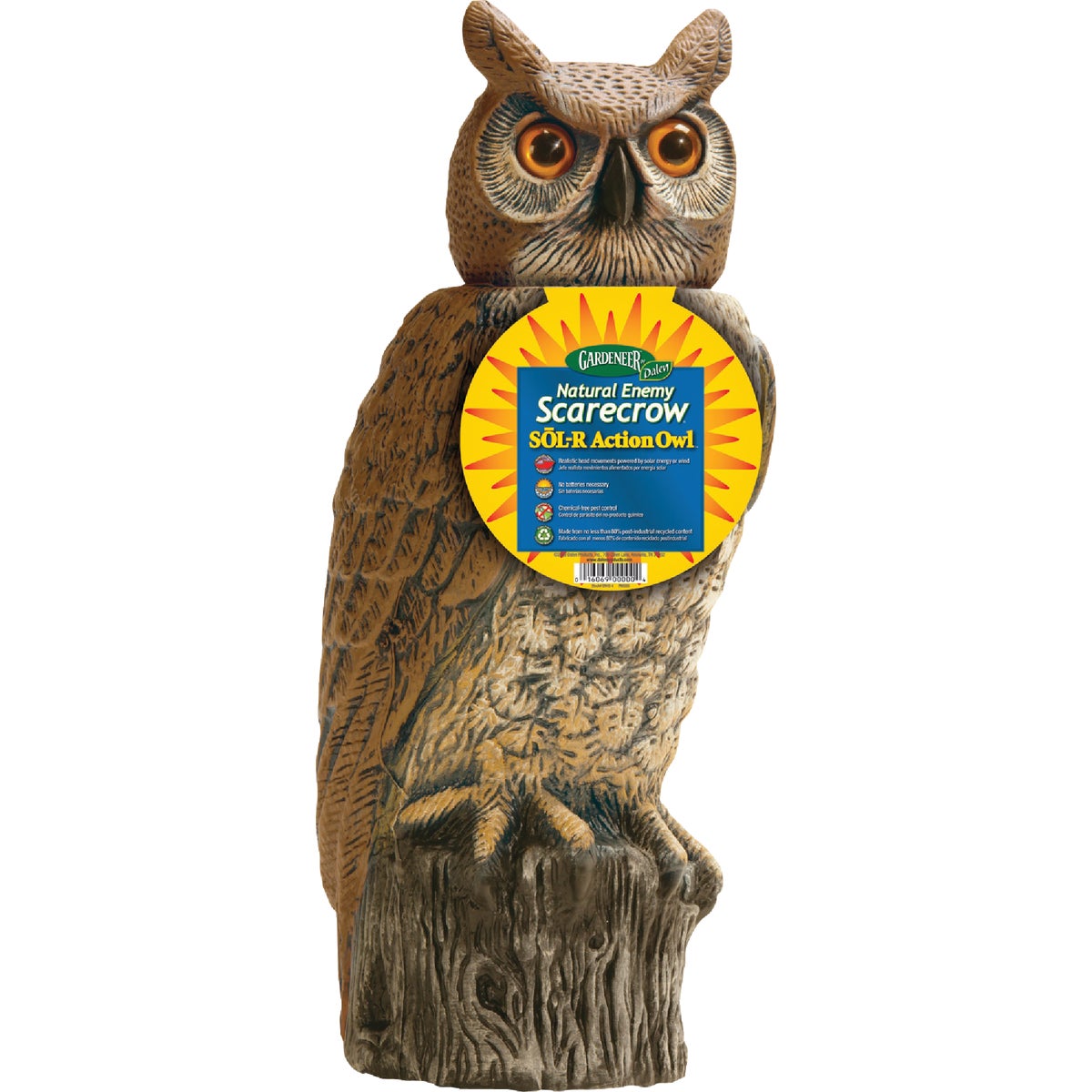 Gardeneer Natural Enemy Scarecrow Solar Owl Pest Deterrent Decoy