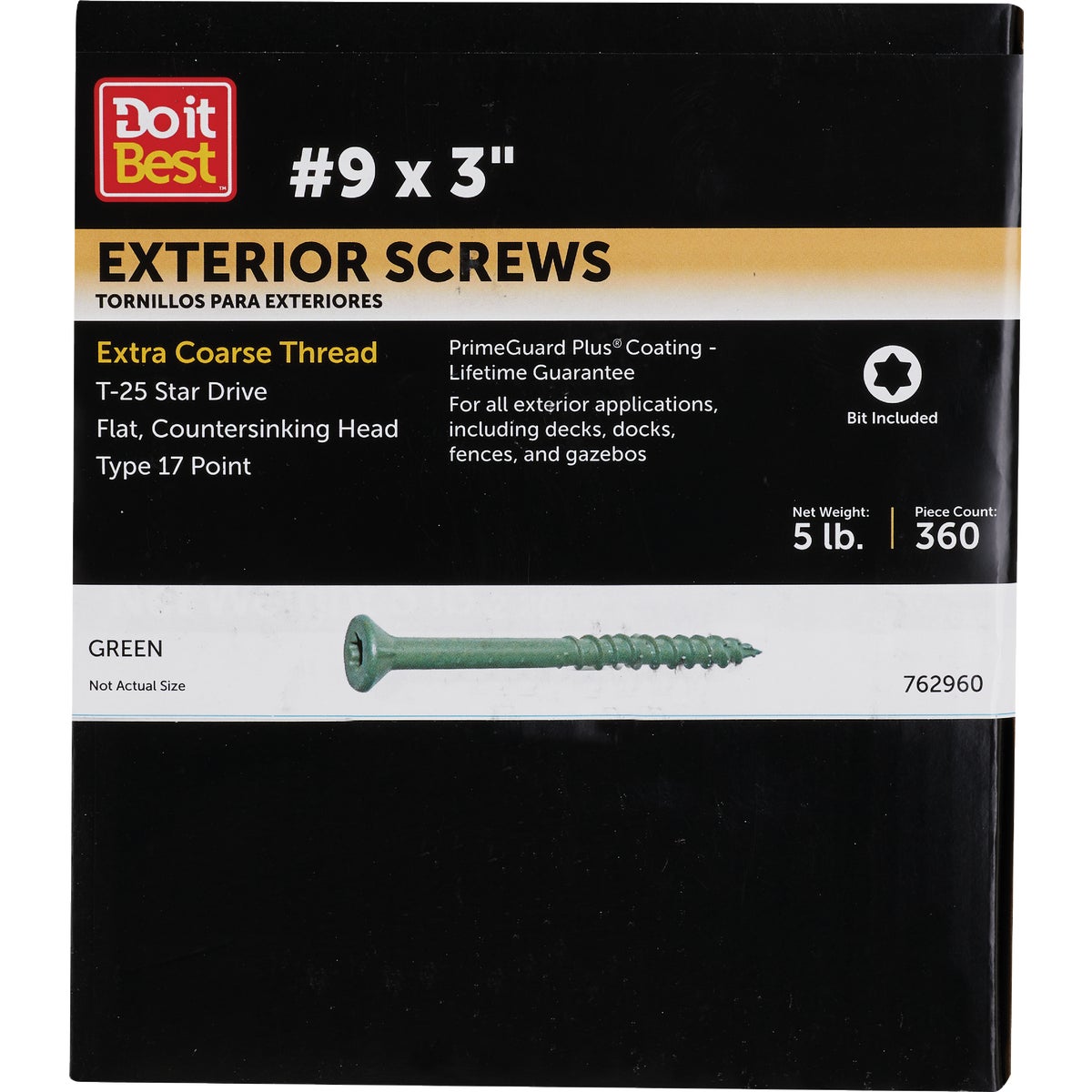 Do it #9 x 3 In. Green Star Bugle-Head Wood Deck Screw (5 Lb. Box)