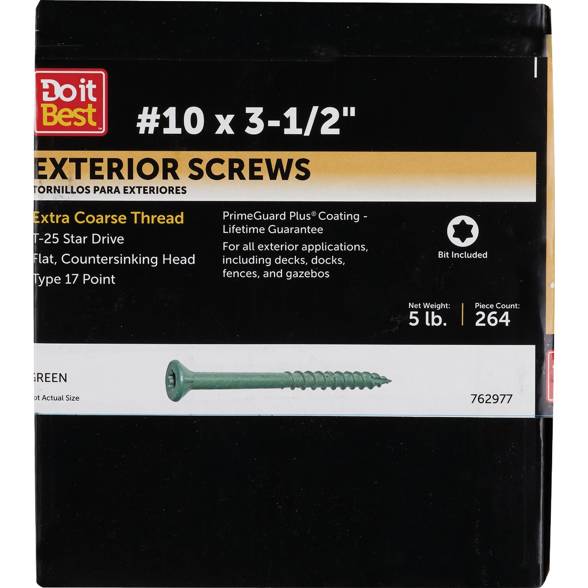 Do it #10 x 3-1/2 In. Green Star Bugle-Head Wood Deck Screw (5 Lb. Box)